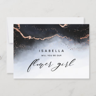 Etheral Mist Ombre Navy Blue Bloemenmeisje Voorste