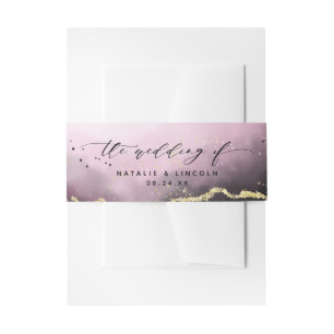 Etheral Mist Ombre Wine Burgundy Wedding Monogram Uitnodigingen Wikkel