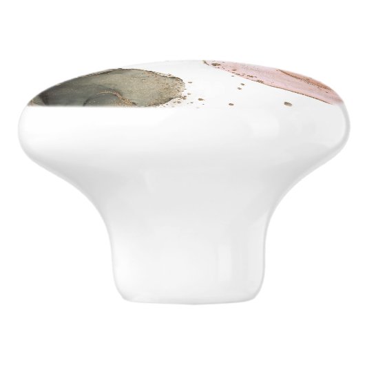 Etheral Moody Pink Black Gold Inky Fantasy Glam Keramische Knop (Zijkant)