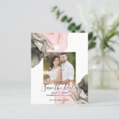 Etheral Moody Pink Black Inky Save the Date (Staand voorkant)