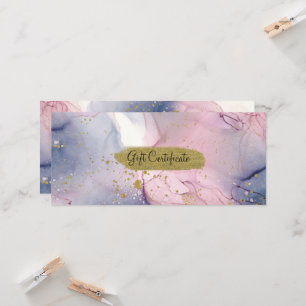 Etheral Periwinkle Pink Gold Gift Certificate Kaart