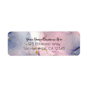Etheral Periwinkle Pink Gold Inky Fantasy Glam Etiket