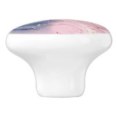 Etheral Periwinkle Pink & Gold Inky Fantasy Glam Keramische Knop (Zijkant)