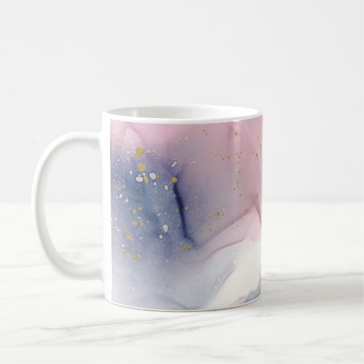 Etheral Periwinkle Pink & Gold Inky Fantasy Glam Koffiemok (Links)