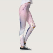 Etheral Periwinkle Pink & Gold Inky Fantasy Glam Leggings (Rechts)