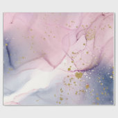 Etheral Periwinkle Pink & Gold Inky Fantasy Party Cadeaupapier (Vlak)