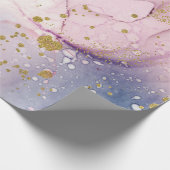 Etheral Periwinkle Pink & Gold Inky Fantasy Party Cadeaupapier (Hoek)