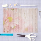 Etheral Pink Daisies on Wood Tissuepapier (Craft)