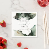 Etheral Sage Green Waterverf Abstract Napkins Servet (Insitu)