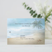 Etheral Sandy Beach Wedding RSVP Card (Staand voorkant)