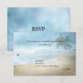 Etheral Sandy Beach Wedding RSVP Card Kaartje (Voorkant / Achterkant)