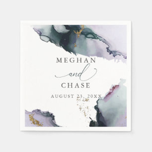 Etheral Smokey Amethyst en Dusty Blue Abstract Servet