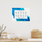 Etheral Wave Beach Island Wedding Seding Chart M Poster (Keuken)