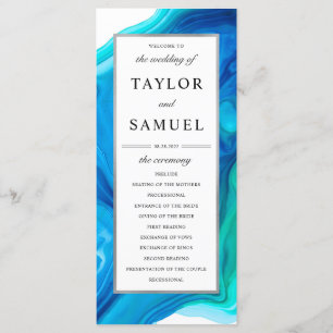 Etheral Wave Wedding Ceremony Program Beach Programma