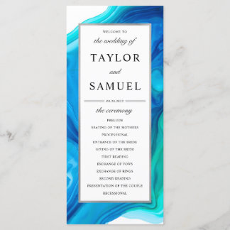 Etheral Wave Wedding Ceremony Program Beach Programma