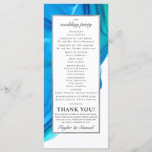 Etheral Wave Wedding Ceremony Program Beach Programma (Achterkant)