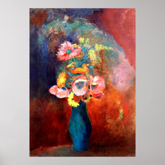 Etherale bloem, schilderij van Odilon Redon Poster (Voorkant)