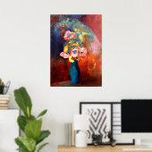 Etherale bloem, schilderij van Odilon Redon Poster (Thuiskantoor)
