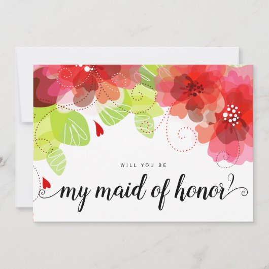 Etherale rode bloemen zullen je mijn eerbewijs zij kaart (Voorkant)