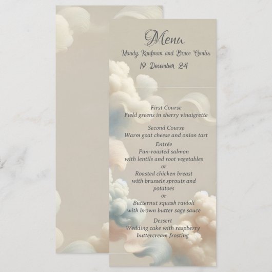 Ethereal Bliss Menu (Voorkant / Achterkant)