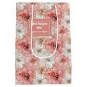 Ethereal blush and gold custom name gift bag medium cadeauzakje (Achterkant)