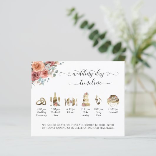 Ethereal Blush Peach Mariage Timeline et programme (Debout devant)