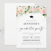 Ethereal Blush Rose Roses Graduation Invitation (Devant / Derrière)