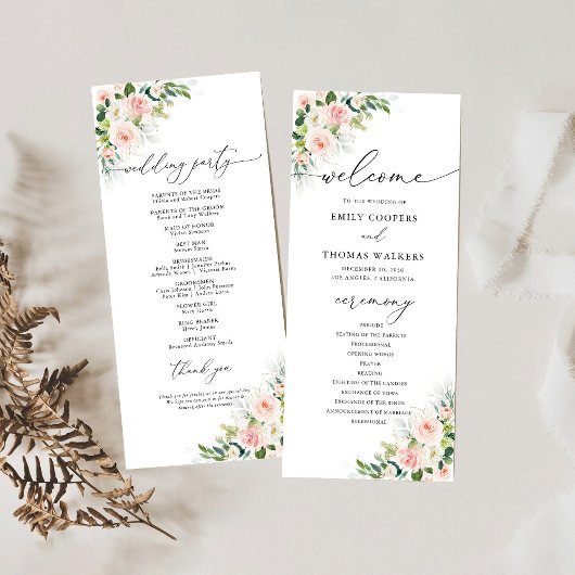 Ethereal Blush Wedding Programme