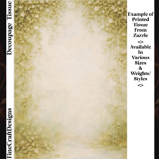 Ethereal Botanical Background FH7 Decoupage Tissuepapier