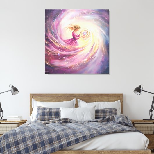 Ethereal Celestial Women: A Cosmic Journey Through Canvas Afdruk (Insitu (Slaapkamer))