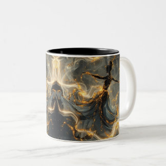 Ethereal Dance Of Light, Enchanting Art, Gift for Tweekleurige Koffiemok
