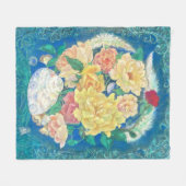 Ethereal Dove Bloom Fleece Deken (Voorkant (Horizontaal))