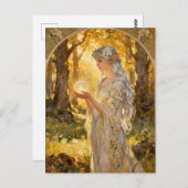 Ethereal Elf Maiden Art Nouveau Style Briefkaart (Voorkant / Achterkant)