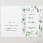 Ethereal Eucalyptus Green Mariage programme de cér (Devant)