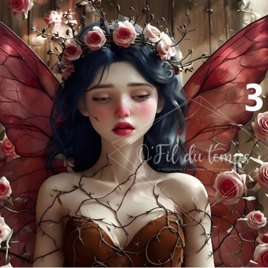 Ethereal Fairy Surrounded By Vibrant Pink Roses Tissuepapier