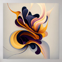 "Ethereal Flow" - Affiche Art numérique