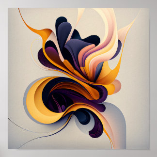 "Ethereal Flow" - Affiche Art numérique