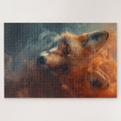 Ethereal Fox in Smoke & Mist – Mystical Puzzle (Horizontal)