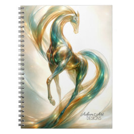Ethereal Glas Paard Flow – Fantasie Abstract Notitieboek