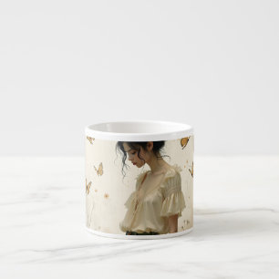 Ethereal Meisje met Vlinders in de Natuur Espresso Kop