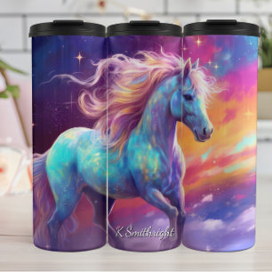 Ethereal Paard Roze Manen Sterren Thermosbeker