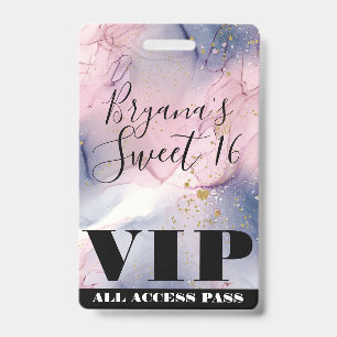 Ethereal Periwinkle Roze Goud Inkt Fantasie VIP Badge