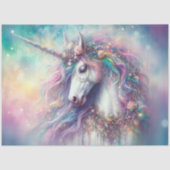 Ethereal Rainbow Unicorn Portrait Decoupage  Tissuepapier (Voorkant)