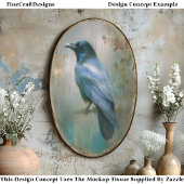 Ethereal Raven, Textured Background EQ8L Decoupage Tissuepapier