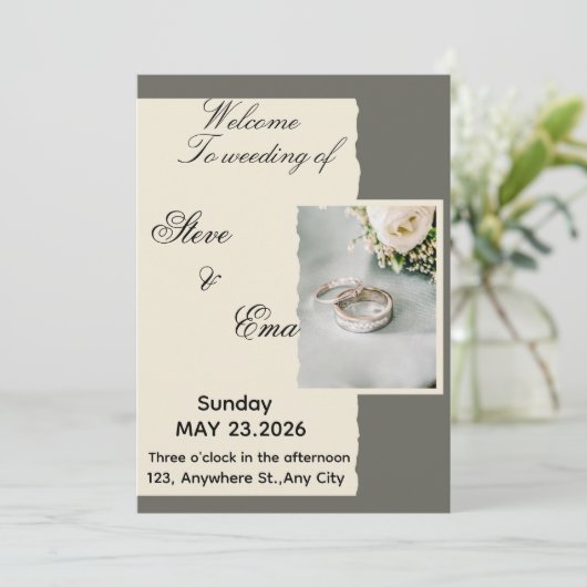 Ethereal Romantic Wedding Invitation | Soft & Time (Debout devant)