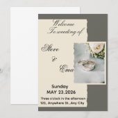 Ethereal Romantic Wedding Invitation | Soft & Time (Devant / Derrière)