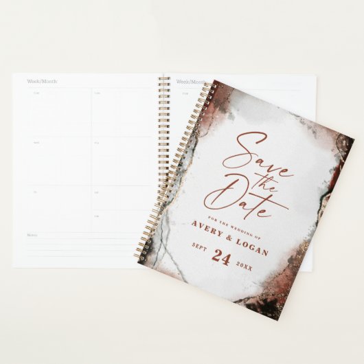 Ethereal Rustic Automne Brûlé Orange Plans Mariage (Devant avec enveloppe)