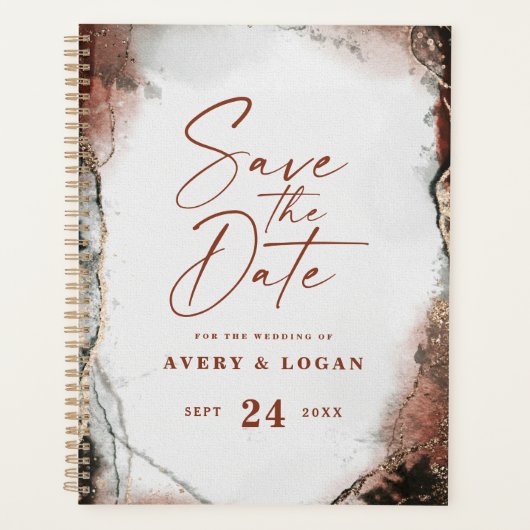 Ethereal Rustic Automne Brûlé Orange Plans Mariage (Devant)