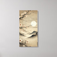 Ethereal Sakura Moon - Wabi-Sabi Japanse Kunst