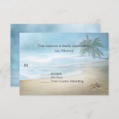 Ethereal Sandy Beach Wedding Carte RSVP (Devant / Derrière)